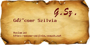 Gácser Szilvia névjegykártya