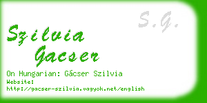 szilvia gacser business card